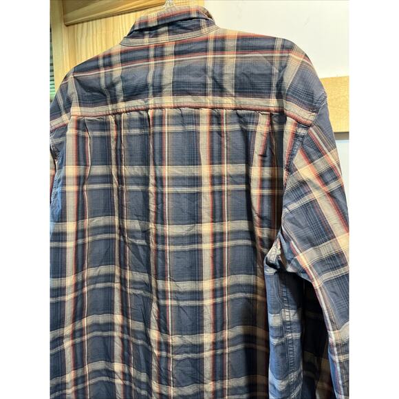 Carhartt Shirt Men XXLT Blue Brown Plaid Outdoor Relaxed Fit Y2K Button Workwear - Picture 11 of 11